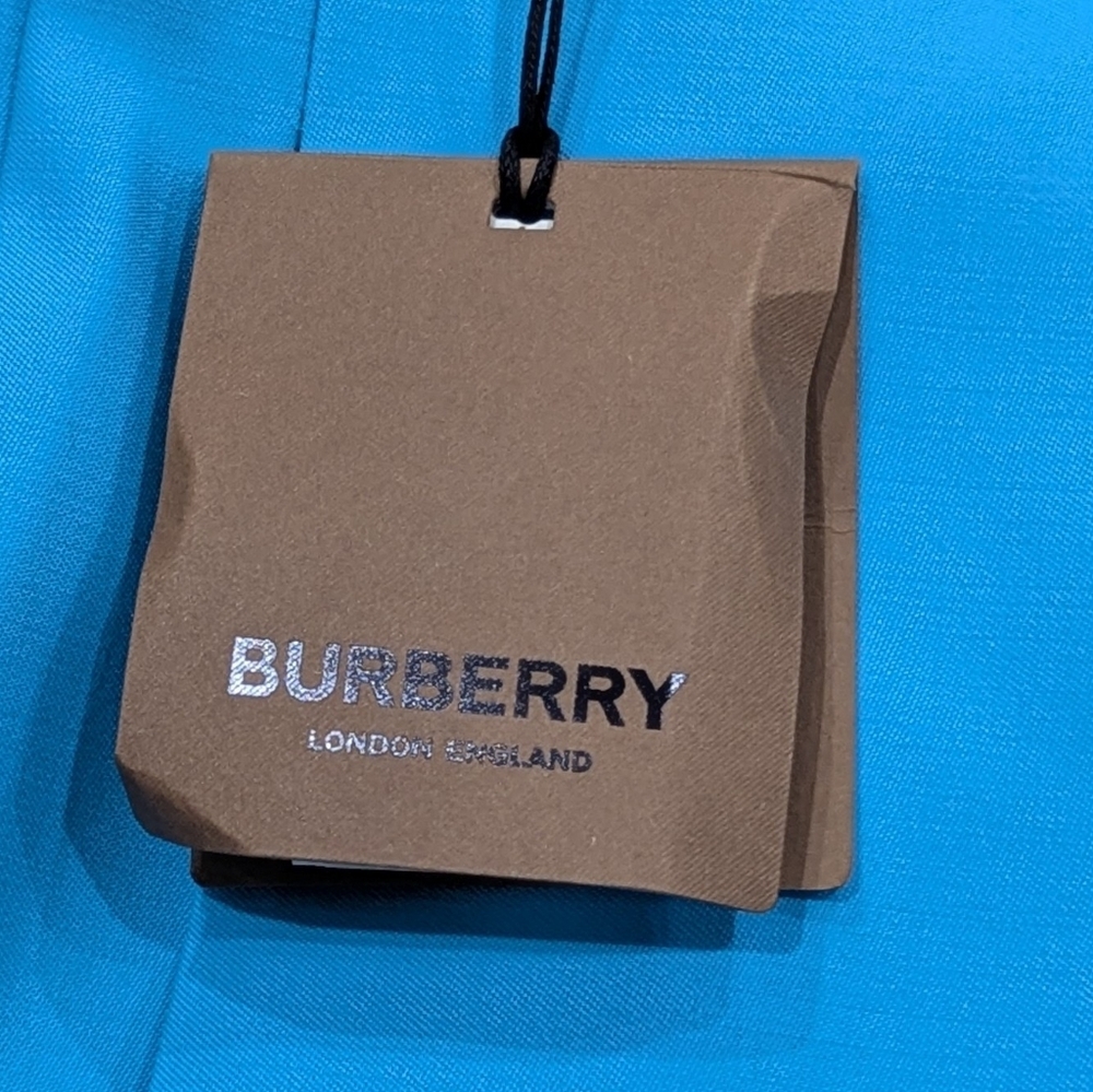 $1250 Mens Burberry Tailored Wool Trousers Pants Bright Opal Blue 54 US 38 - Picture 9 of 10
